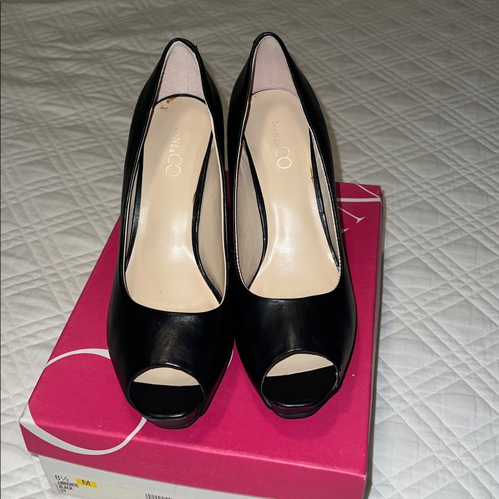 Black Peep Toe Heels